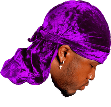Premium Crushed Velvet Purple Durag