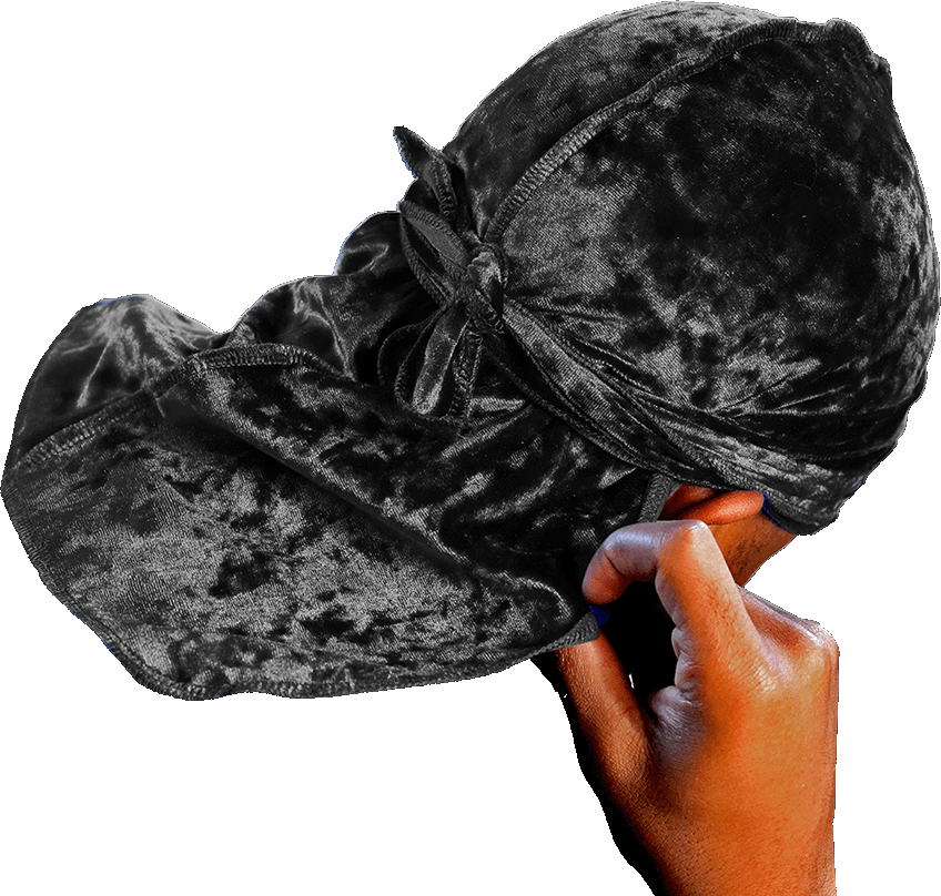Premium Crushed Velvet Black Durag