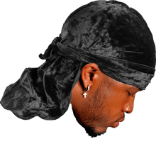 Premium Crushed Velvet Black Durag