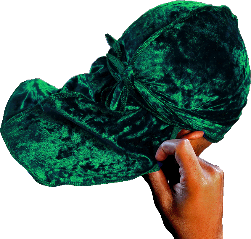 Premium Crushed Velvet Forest Green Durag