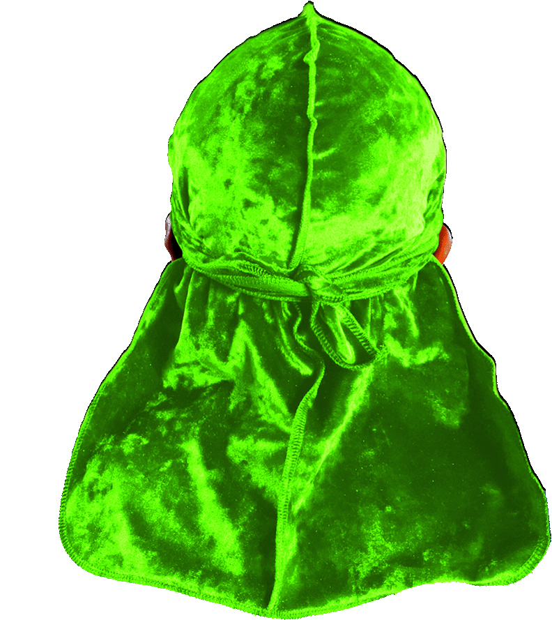 Premium Crushed Velvet Lime Green Durag