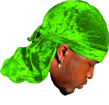 Premium Crushed Velvet Lime Green Durag