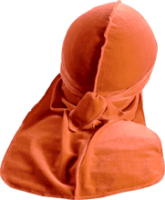 Premium Peach Orange Velvet Durag