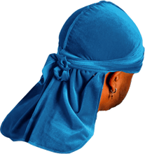 Premium Turquoise Blue Velvet Durag
