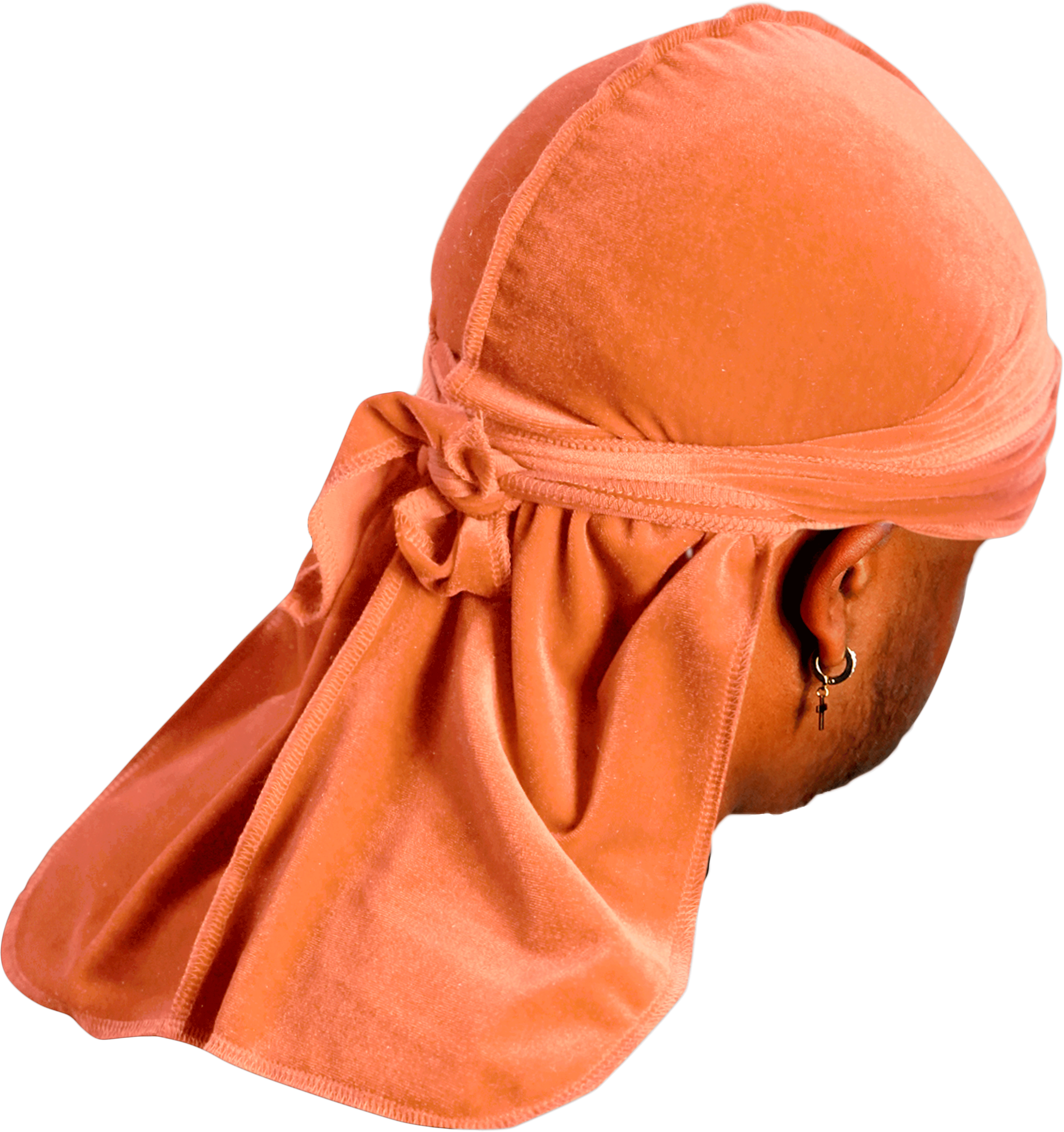 Premium Peach Orange Velvet Durag