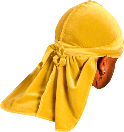 Premium Canary Yellow Velvet Durag