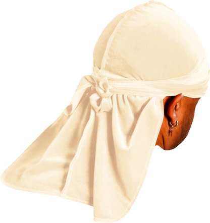 Premium Cream Khaki Velvet Durag