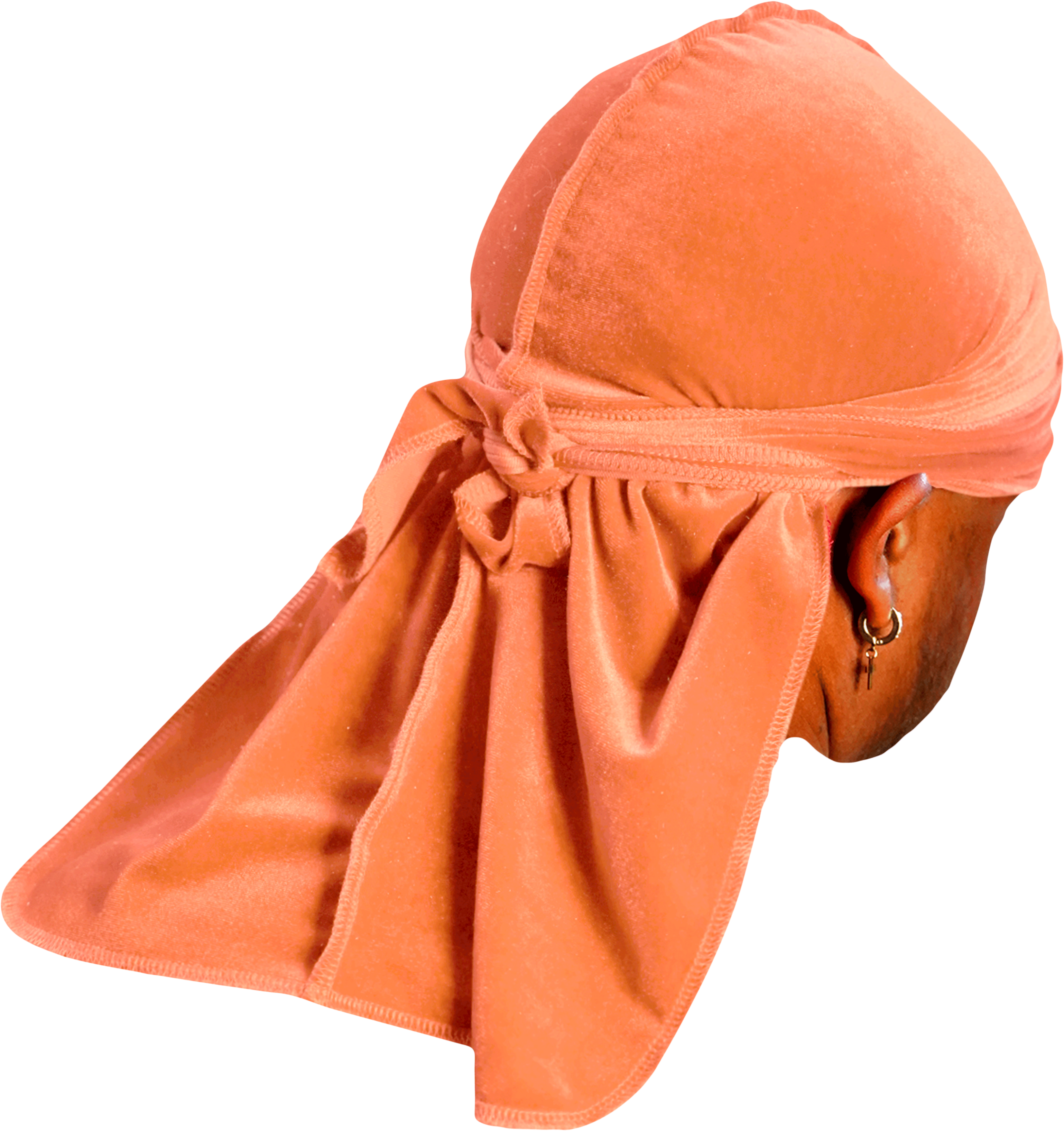 Premium Peach Orange Velvet Durag