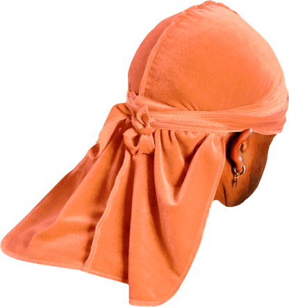 Premium Peach Orange Velvet Durag