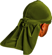 Premium Olive Green Velvet Durag