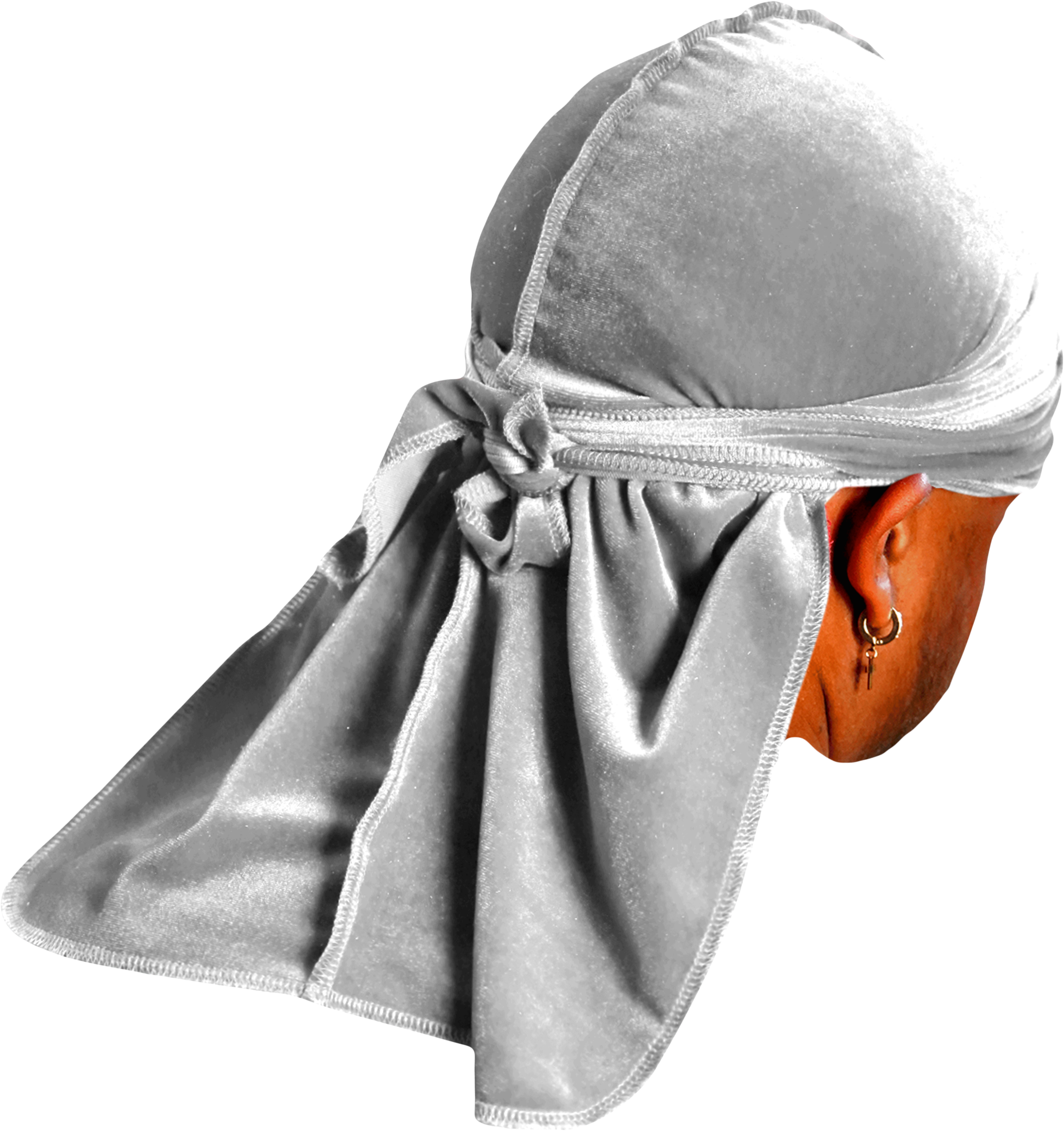 Premium Grey Velvet Durag