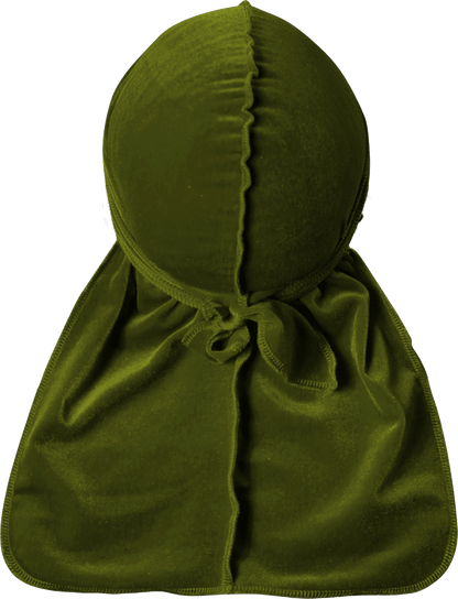 Premium Olive Green Velvet Durag