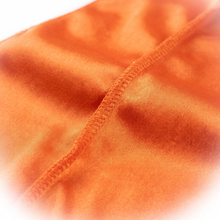 Premium Silk Durag Orange fabric close-up showing Orange silky satin texture and stitching detail