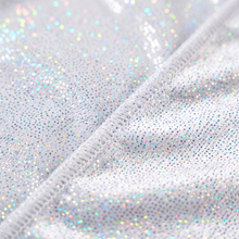Premium White Hologram Sparkle Velvet Durag fabric close-up showing texture and stitching detail