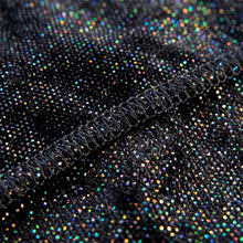 Premium Black Hologram Sparkle Velvet Durag fabric close-up showing texture and stitching detail