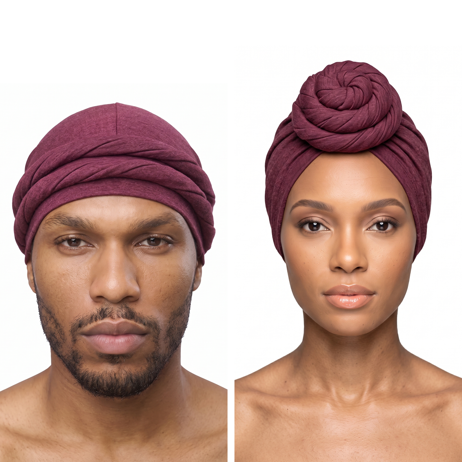 Burgundy (Cardinal Red) Turban and Knot Pro bundle - his and hers - JagRags