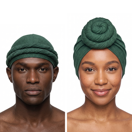Forest Green Turban and Knot Pro bundle - his and hers - JagRags