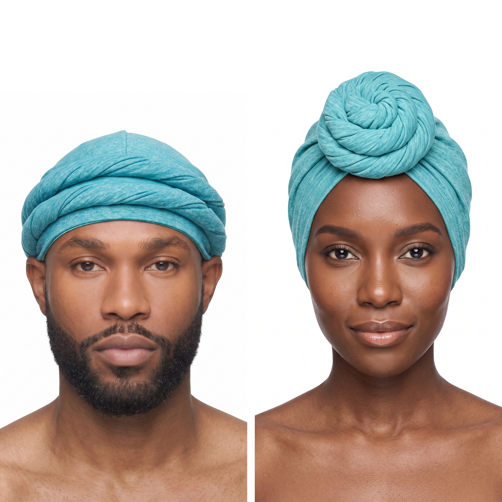 Turquoise Turban and Knot Pro bundle - his and hers - JagRags