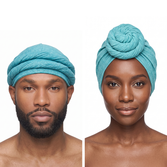 Turquoise Turban and Knot Pro bundle - his and hers - JagRags
