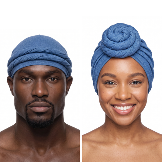 Blue Turban and Knot Pro bundle - his and hers - JagRags