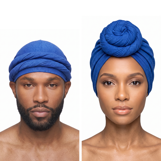 Royal Blue Turban and Knot Pro bundle - his and hers - JagRags