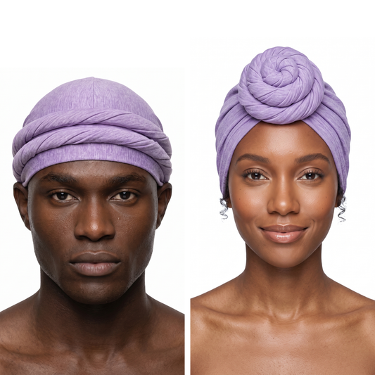 Lavender Turban and Knot Pro bundle - his and hers - JagRags
