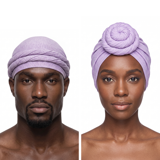 Lilac Turban and Knot Pro bundle - his and hers - JagRags