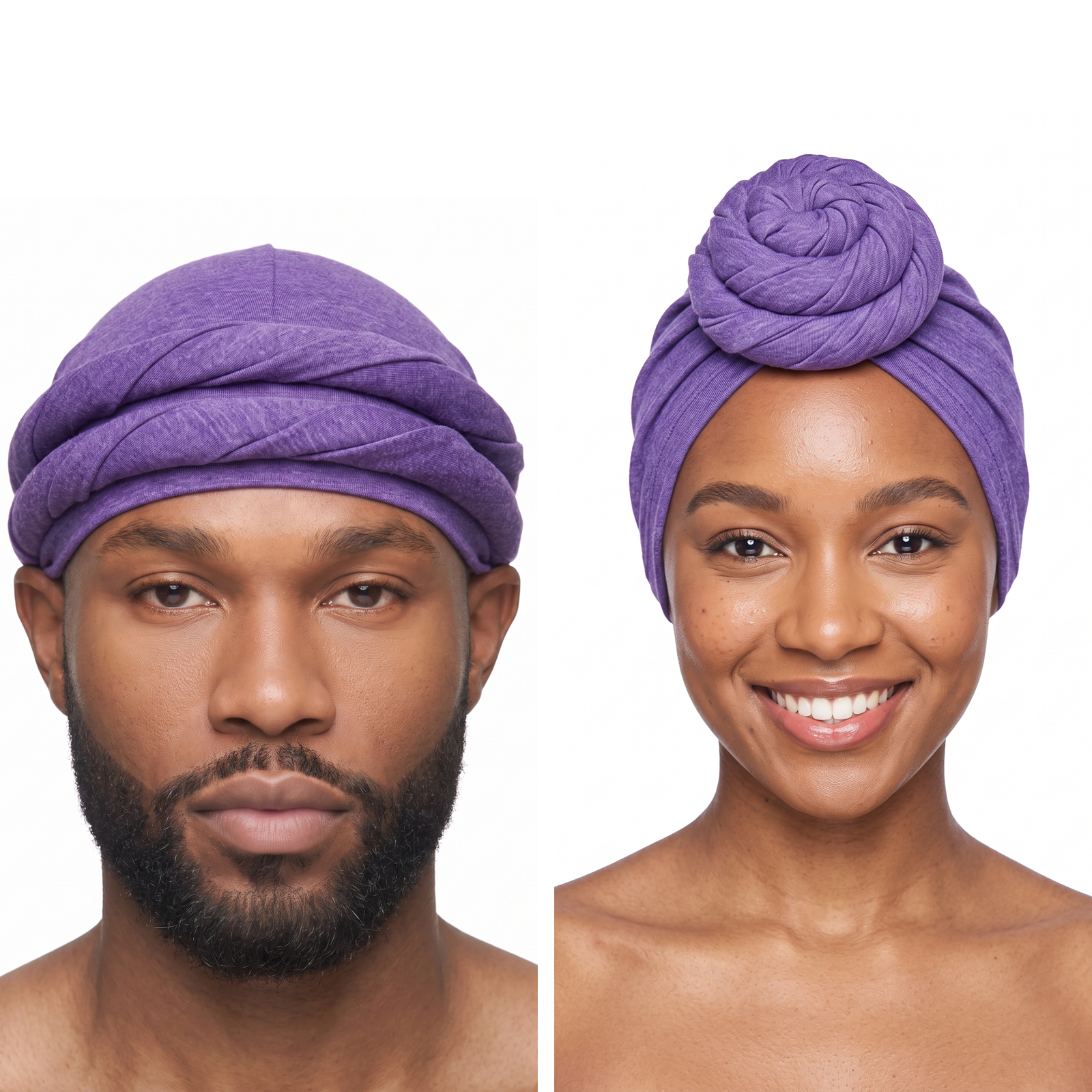 Purple Turban and Knot Pro bundle - his and hers - JagRags