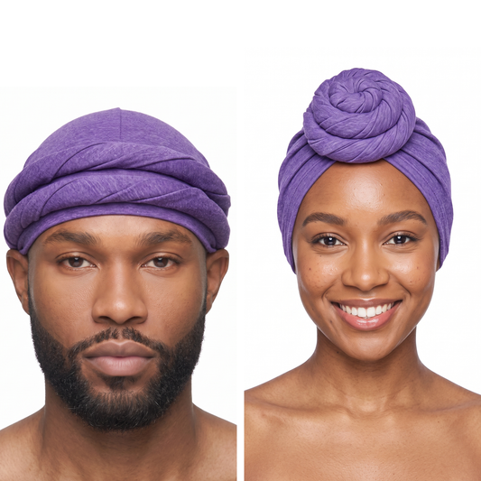 Purple Turban and Knot Pro bundle - his and hers - JagRags