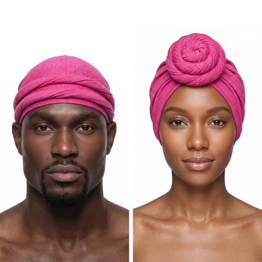 Fuchsia Turban and Knot Pro bundle - his and hers - JagRags