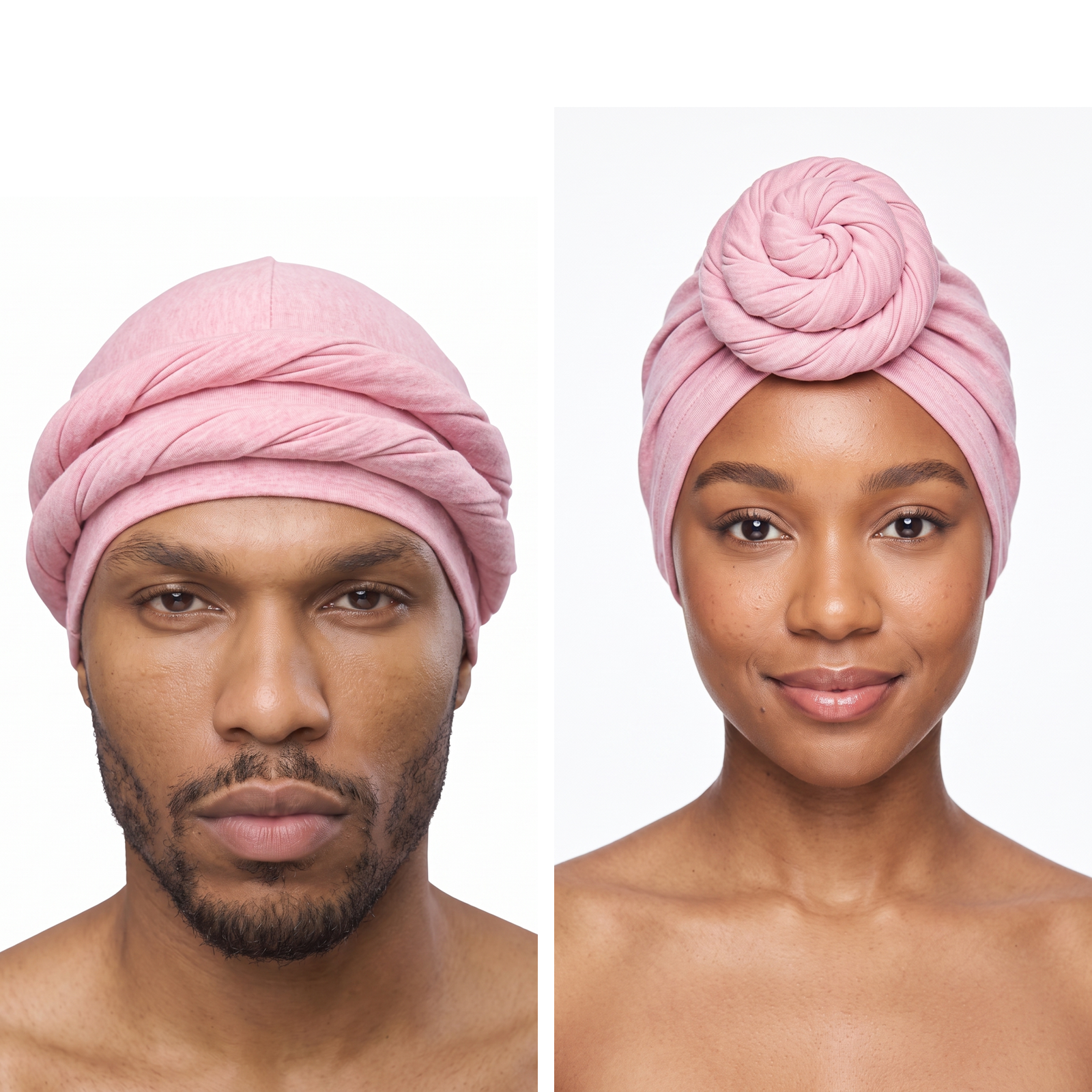 Soft Pink Turban and Knot Pro bundle - his and hers - JagRags