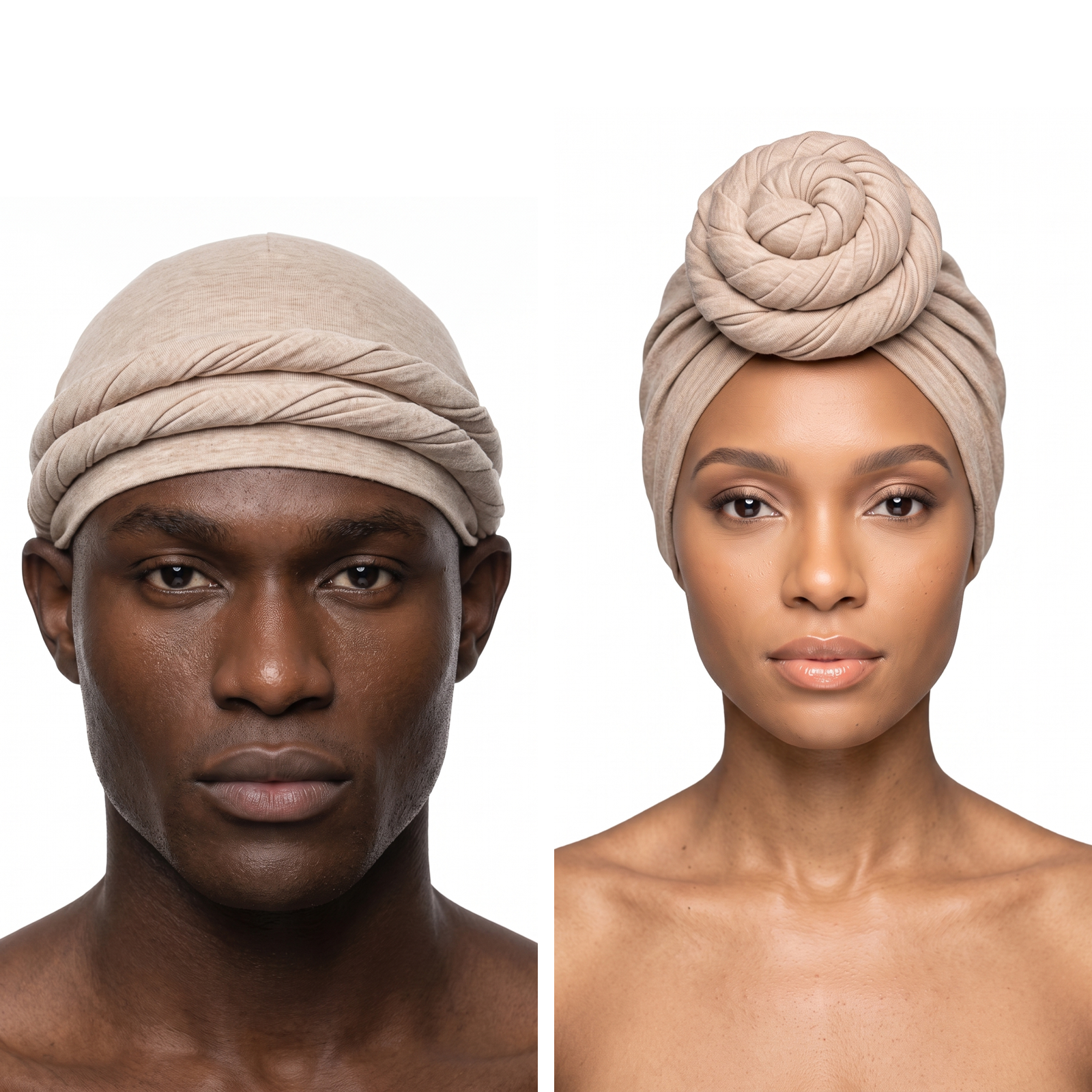 Natural Turban and Knot Pro bundle - his and hers - JagRags