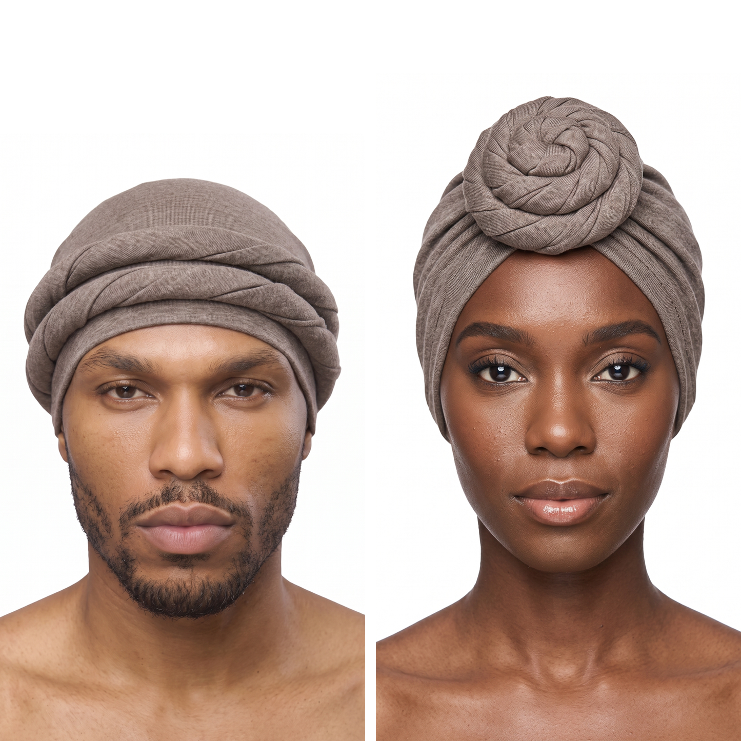 Pebble Brown Turban and Knot Pro bundle - his and hers - JagRags