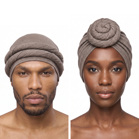 Pebble Brown Turban and Knot Pro bundle - his and hers - JagRags