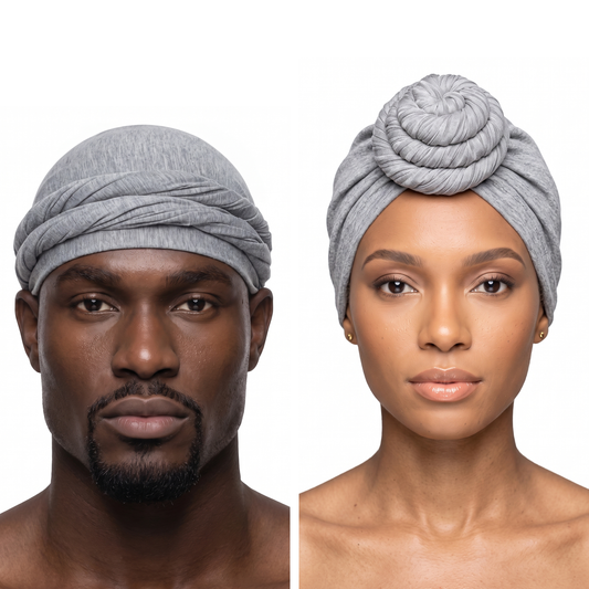 Light Grey Turban and Knot Pro bundle - his and hers - JagRags