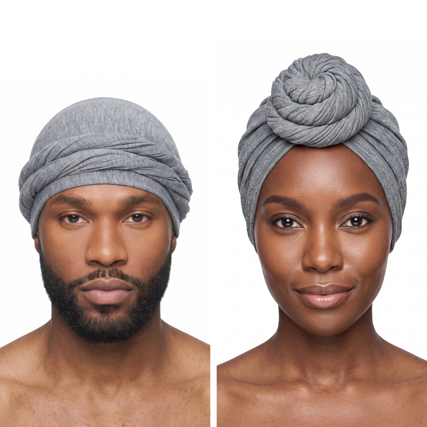 Athletic Grey Turban and Knot Pro bundle - his and hers - JagRags