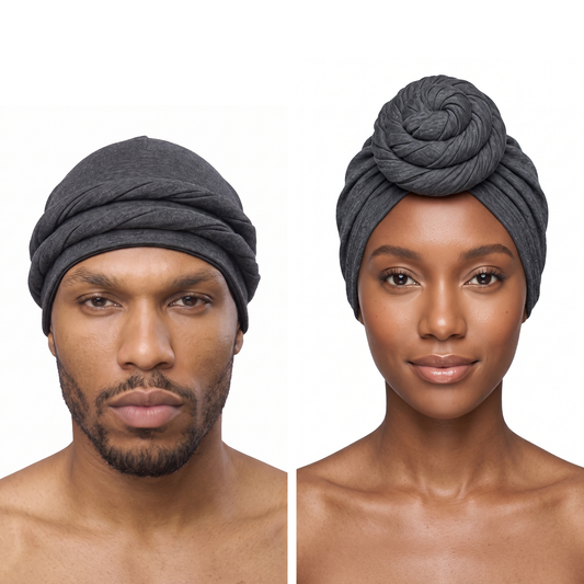 Athletic Dark Grey Turban and Knot Pro bundle - his and hers - JagRags