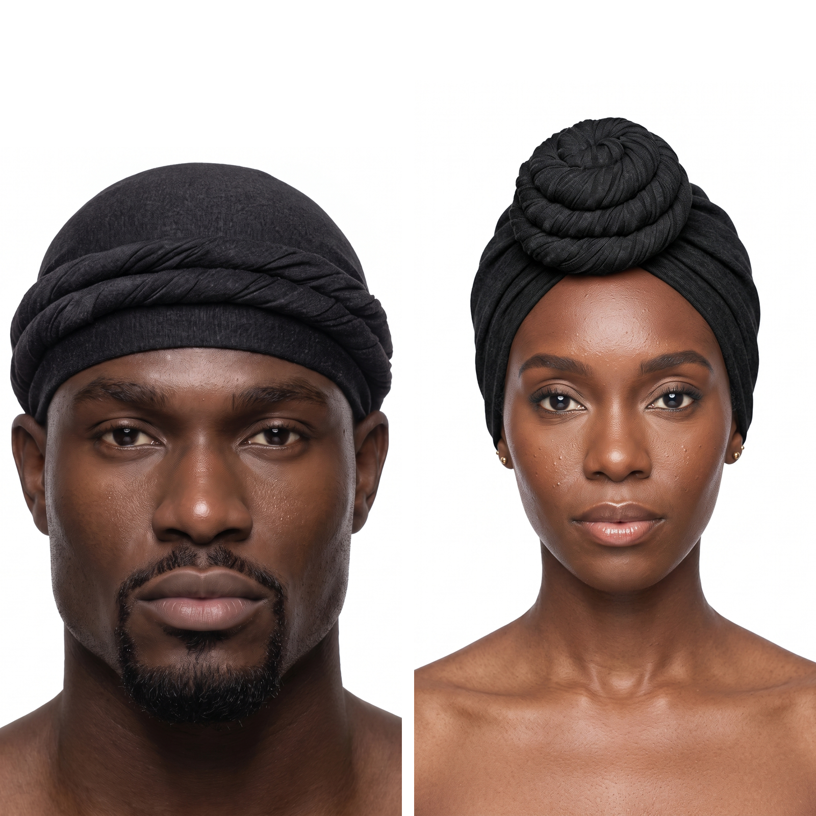 Black Turban and Knot Pro bundle - his and hers - JagRags