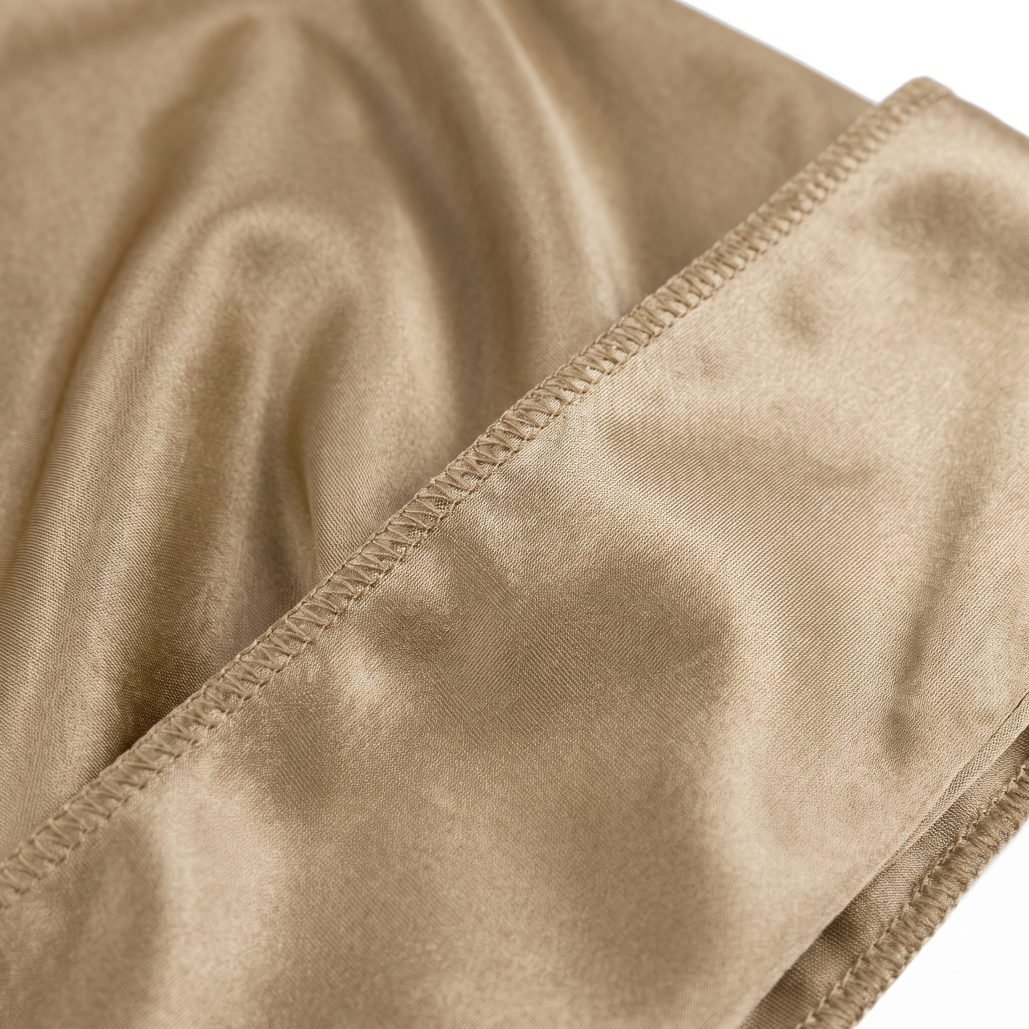 Premium Champagne Gold Silk Durag fabric close-up showing Champagne Gold silky satin texture and stitching detail