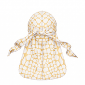 Tan crocodile skin Satin Silky Durag - premium silky durag back view showing wrap straps, tail and stitching
