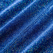 Premium Blue Hologram Sparkle Velvet Durag fabric close-up showing texture and stitching detail