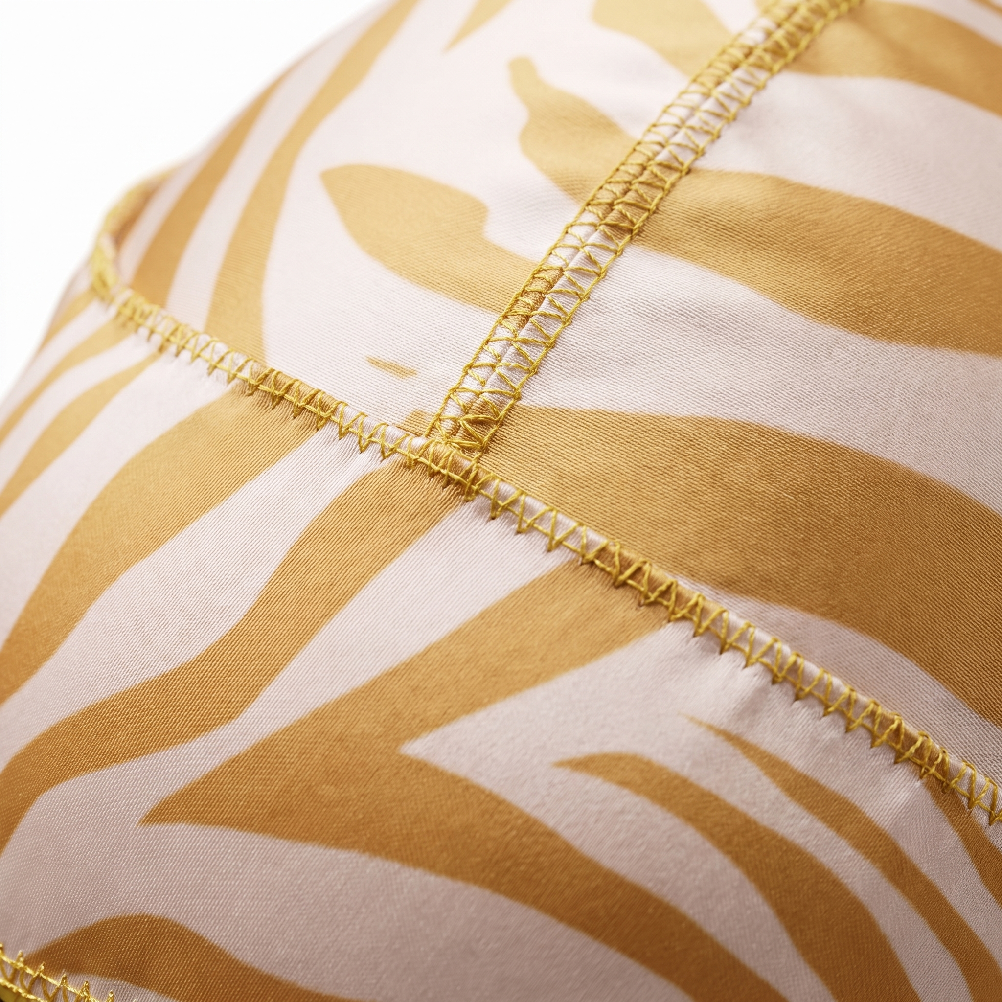 Zebra Cream animal print Satin Silky Durag fabric close-up showing Zebra Cream animal print print and stitching detail
