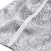 Digital Chameleon Ash pixel camo Satin Silky Durag fabric close-up showing Digital Chameleon Ash pixel camo print and stitching detail