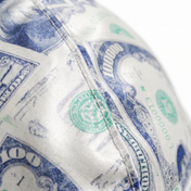 Old Hundreds money print Satin Silky Durag fabric close-up showing Old Hundreds money print print and stitching detail