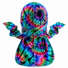 Elite Pattern Multi-Color Mind Bend Durag - premium durag back view showing wrap straps, tail and stitching