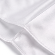Premium White Silk Durag fabric close-up showing White silky satin texture and stitching detail