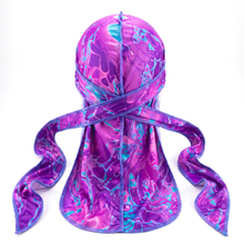 Elite Pattern Plasma Durag - premium durag back view showing wrap straps, tail and stitching