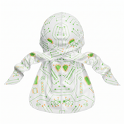 Digital White pixel camo Satin Silky Durag - premium silky durag back view showing wrap straps, tail and stitching