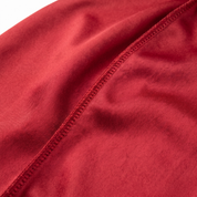 Premium Red Silk Durag fabric close-up showing Red silky satin texture and stitching detail