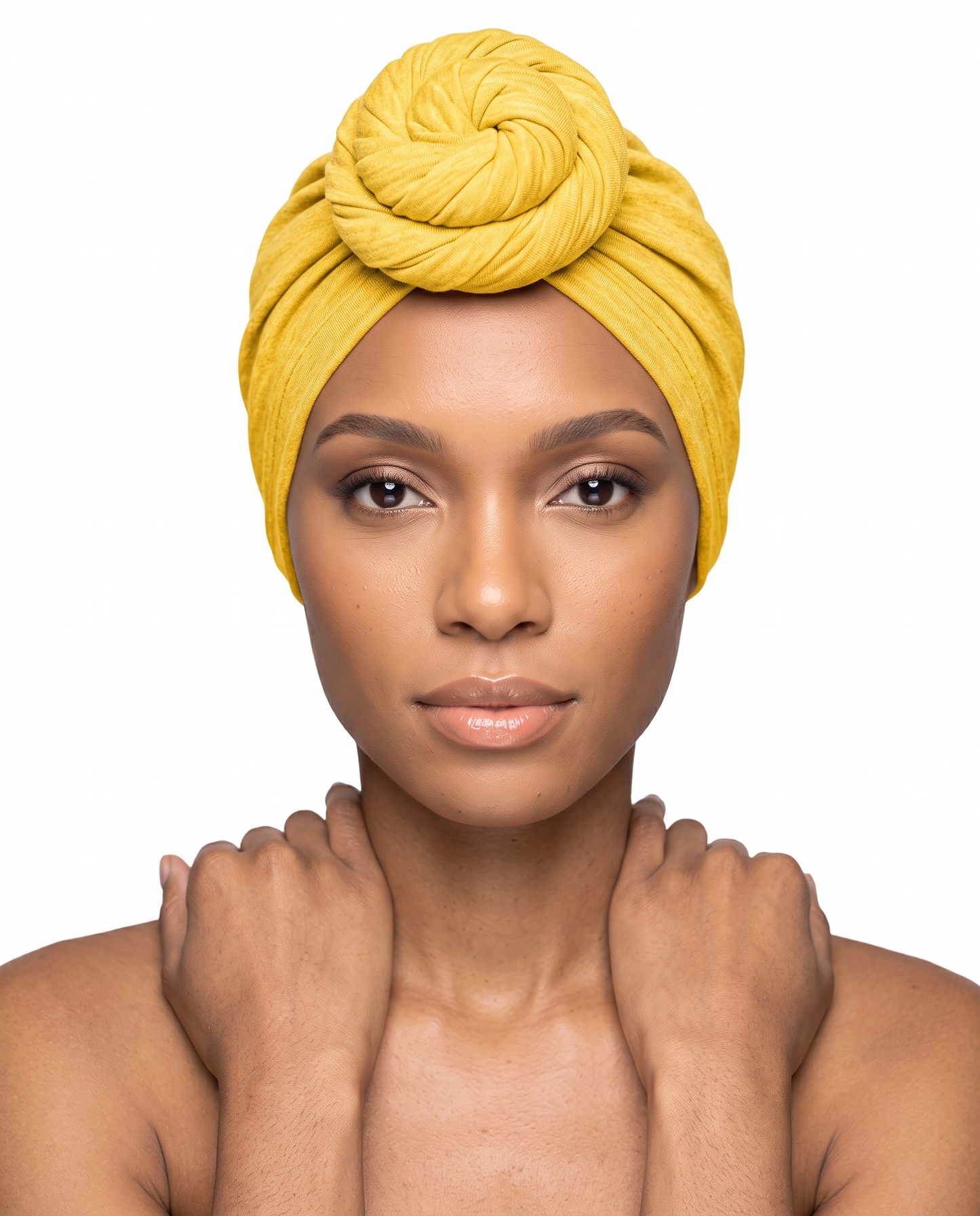 Yellow Knot Pro Women's Headwrap on model - JagRags